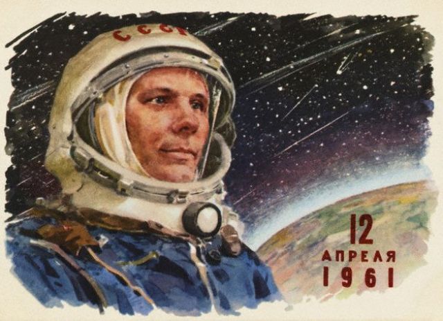 Postcard 12th of April 1961, yandex.ru